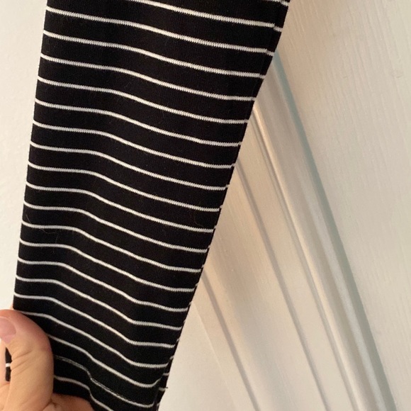 Old Navy black and white stripe top with cross lace front - Picture 5 of 5